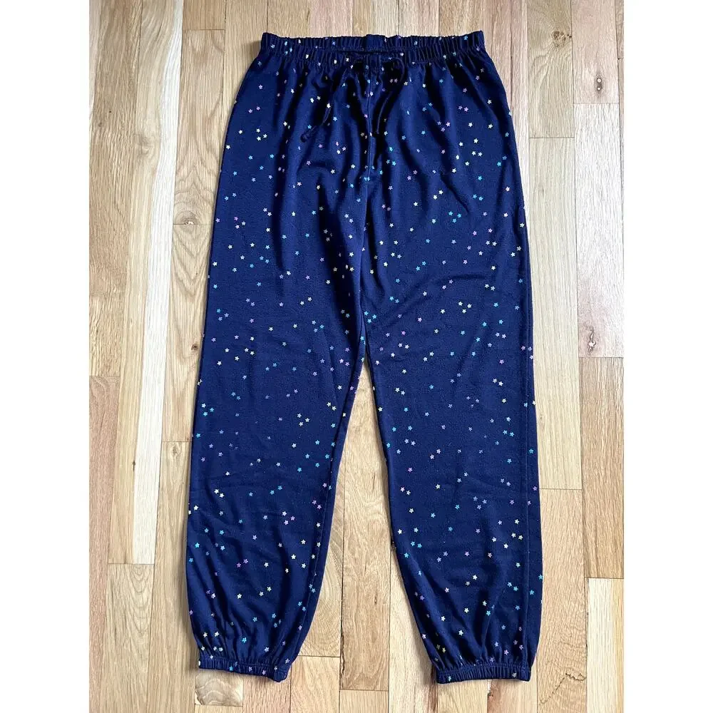 Gap 2-Bundle White Leopard & Navy Stars Jogger Pajamas Pants (Youth size 12)